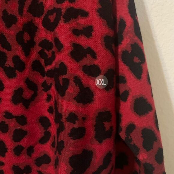 New York & Company animal print Raglan sleeves sweater in Red XXL - Picture 3 of 6